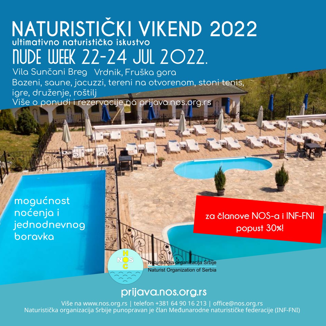 Ultimativno vikend naturističko iskustvo Jul 2022 - Apartmani Sunčani Breg Vrdnik