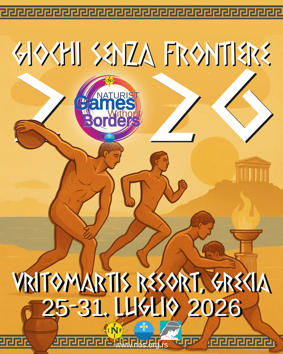 Spirito antico, leggenda nuova: I Giochi Naturisti Senza Frontiere 2026 si trasferiscono in Grecia!
