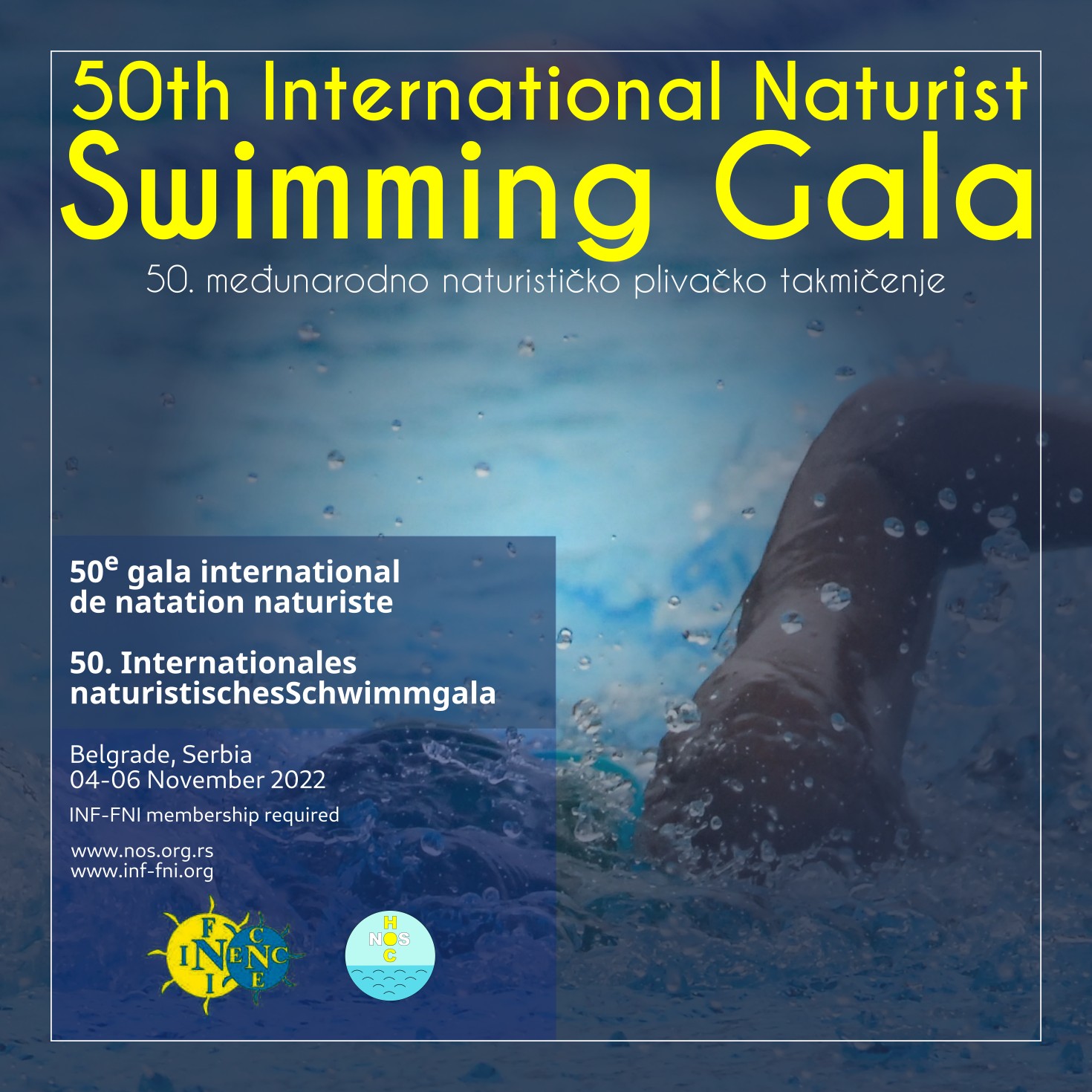 Beograd je domačin  mednarodnega naturističnega plavalnega tekmovanja swimming gala 2022
