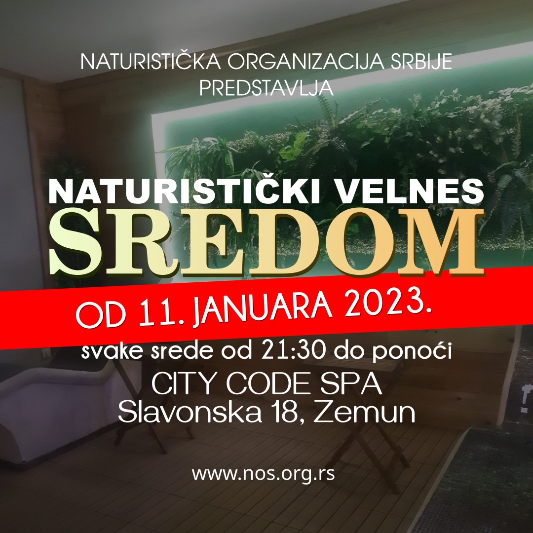 Uvodimo drugi redovni naturistički velnes termin svake srede od 21:30 u City Code Spa u Zemunu