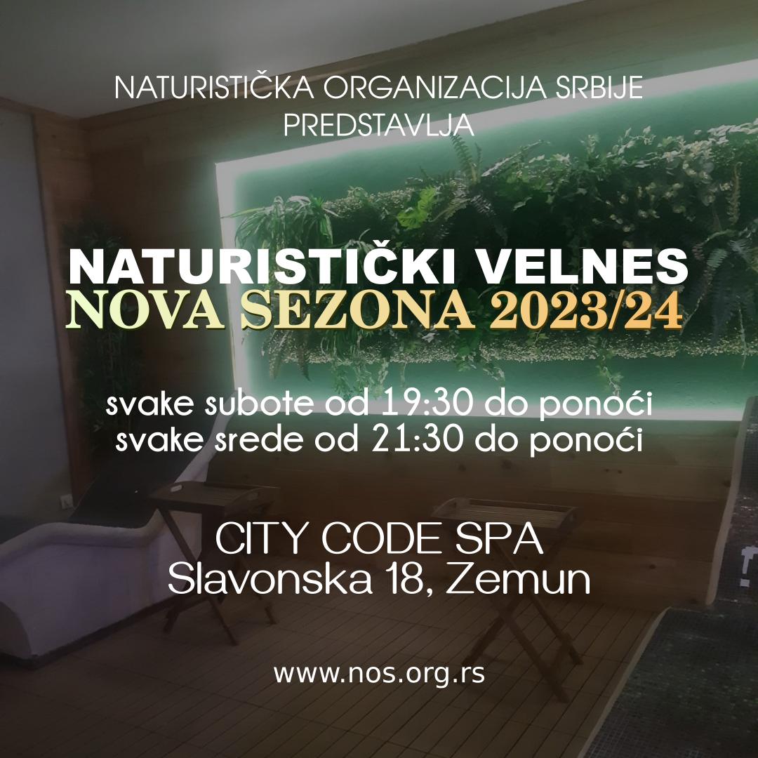 Otvaramo novu sezonu redovnih naturističkih velnes termina subotom i sredom počev od 16. septembra u  City Code Spa u Zemunu