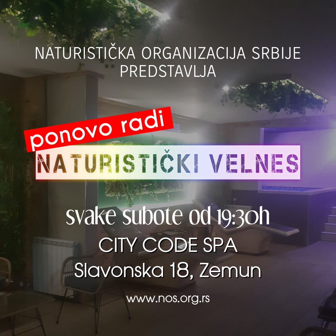 Od 15. oktobra vraćaju se redovni naturistički velnes termini svake subote od 19:30 u rekonstruisanom City Code Spa u Zemunu